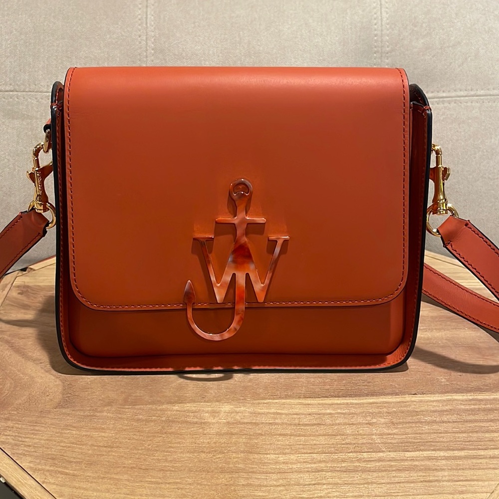 JW Anderson Anchor Logo Leather Box Crossbody Bag